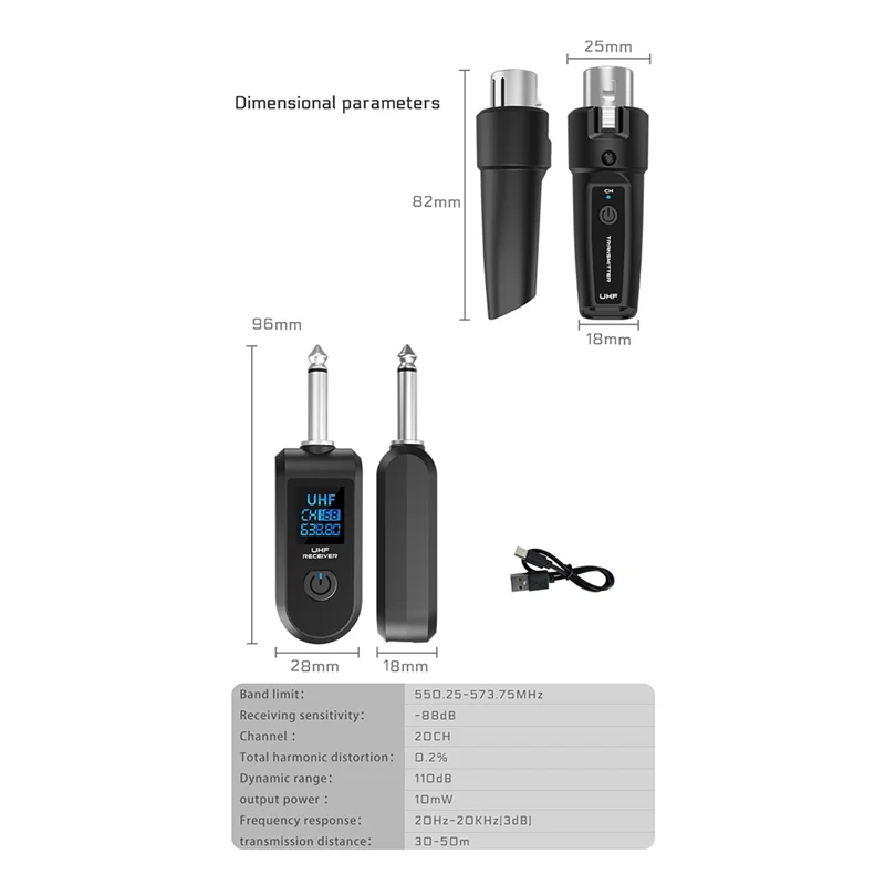GO-New Wireless Microphone UHF Wireless XLR Transmitter And Receiver For Dynamic Microphones Audio Mixers PA Systems
