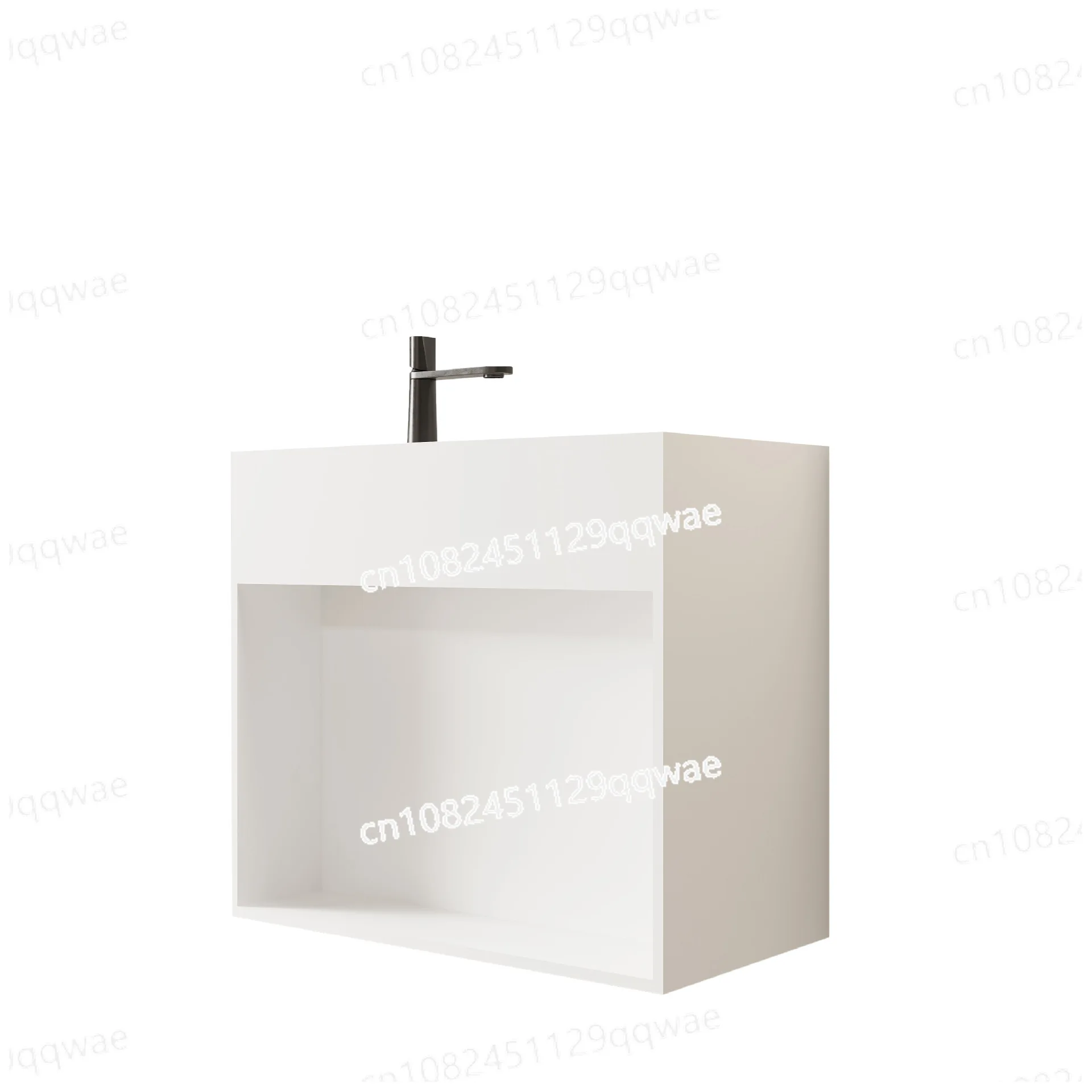 

Small apartment storage wall-mounted artificial stone integrated cabinet washbasin home hotel B & B