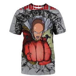 2024 Mode neue Anime One Punch Mann Sommer Männer/Frauen O-Ausschnitt 3d gedruckt T-Shirt lässig Kurzarm übergroße Tops Mann Kleidung