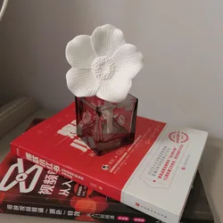 Delicate Ceramic Sunflower with 100ml Empty Grey Glass Bottle, Creamic Diffuser,Can Be used with Fragrance Oil