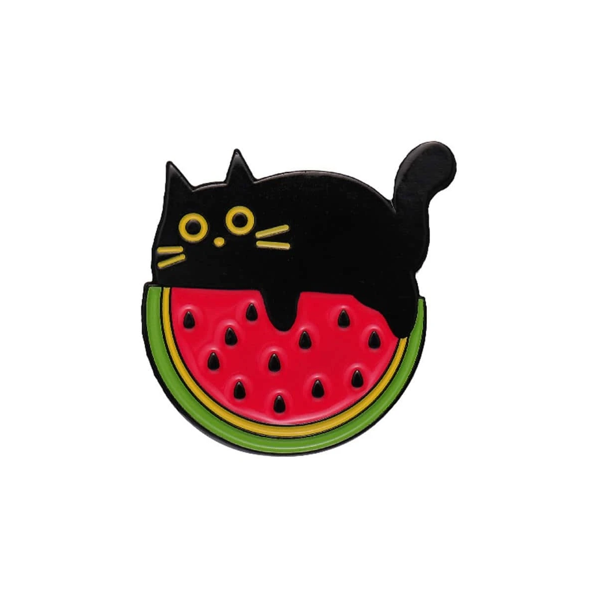 Fruit Cat Enamel Pins Custom Brooches Lapel Badges Strawberry Watermelon Pear Cat Funny Jewelry Gift for Kids Friends