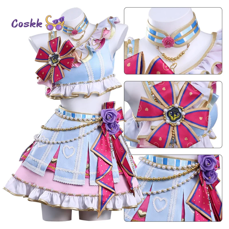 

Anime AIkatsu HoshiMiya IchiIgo Shibuki Ran Kiriya Aoi JK School Cosplay Clothes Role-playing Costume and Wig for Cute Women