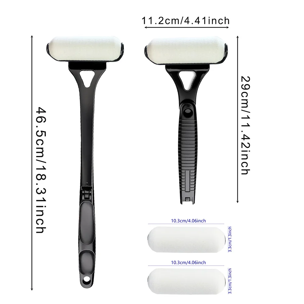 Portable Lotion Applicator Sunscreen Tanning Stick with Long Handle Foldable Back Applicator Replacement Heads