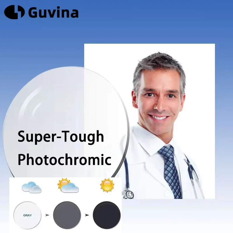 

Super-Tough Photochromic 1.60MR-8 Aspheric Lens 1.67 1.74 Optical Prescription Lens Myopia Hyperopia Anti Blue light Lenses