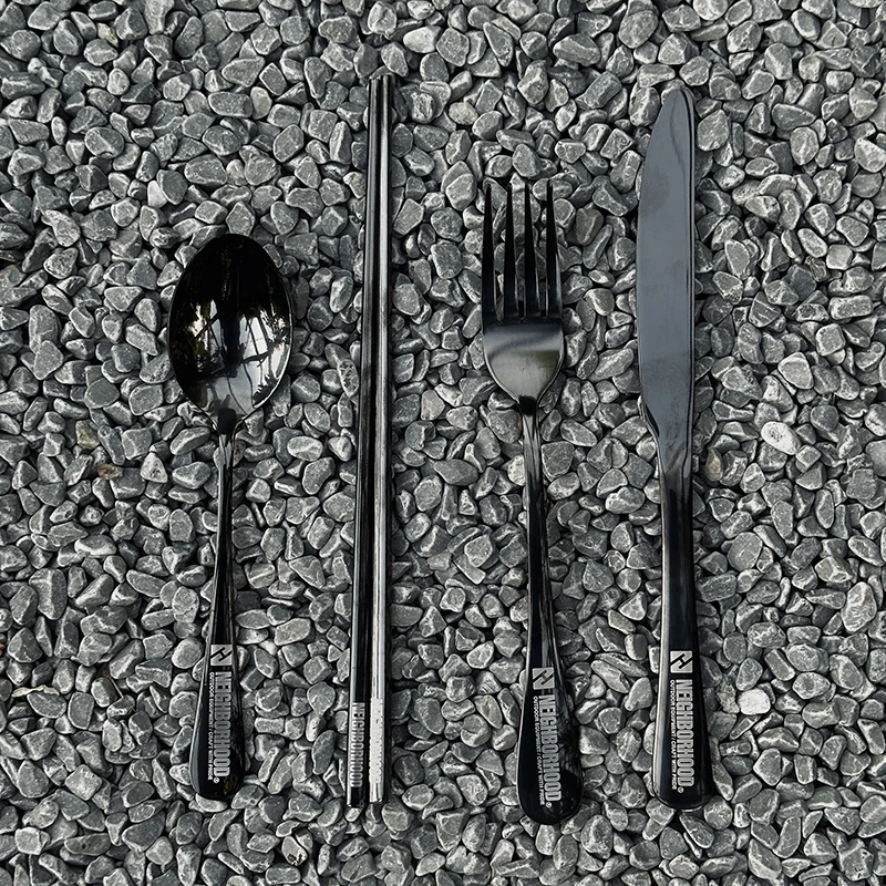 

Neighborhood NBHD Spoon Tableware Spoon Chopsticks Thickened Home Outdoor Portable 304 Stainless Steel Steak Knife Cutlery Set