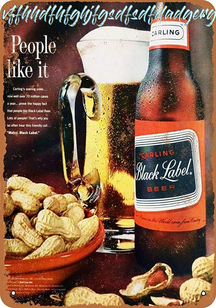 KILSPU 1963 Carling Black Label Beer Vintage Look Metal Sign 8x12 Inches Wall Decor Home Decor 20x30 cm sign