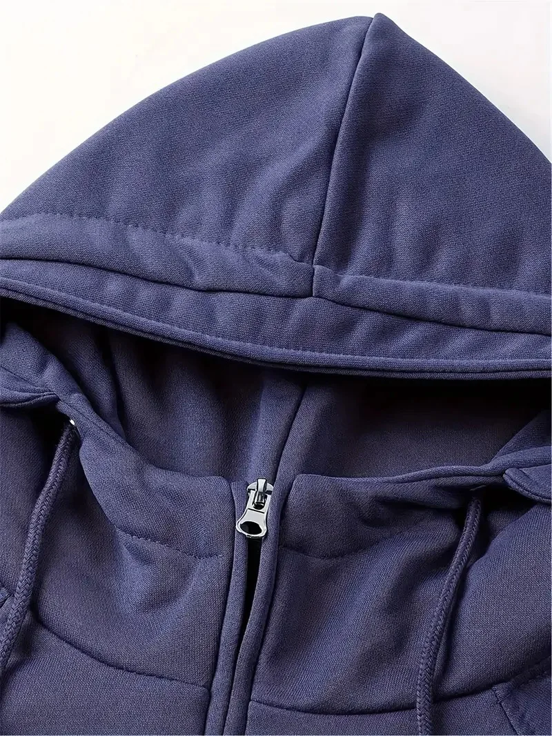 Herren Freizeit-Sport-Hoodie Neuer Stil Outdoor Dick Modisch Locker Langärmeliger Pullover mit Mehreren Taschen – Detail 10