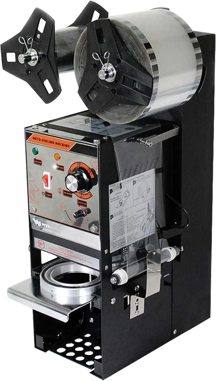 

Semi Automatic Tea Cup Sealing Machine 300-500 cups/hr for Bubble Boba Milk Tea Coffee Smoothies