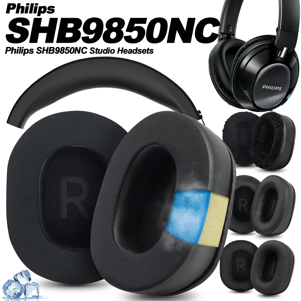 

Подушечки для наушников для Philips SHB9850NC, сменные подушечки для наушников, сетчатая ткань, чехлы с эффектом памяти, губка, мягкий протеин
