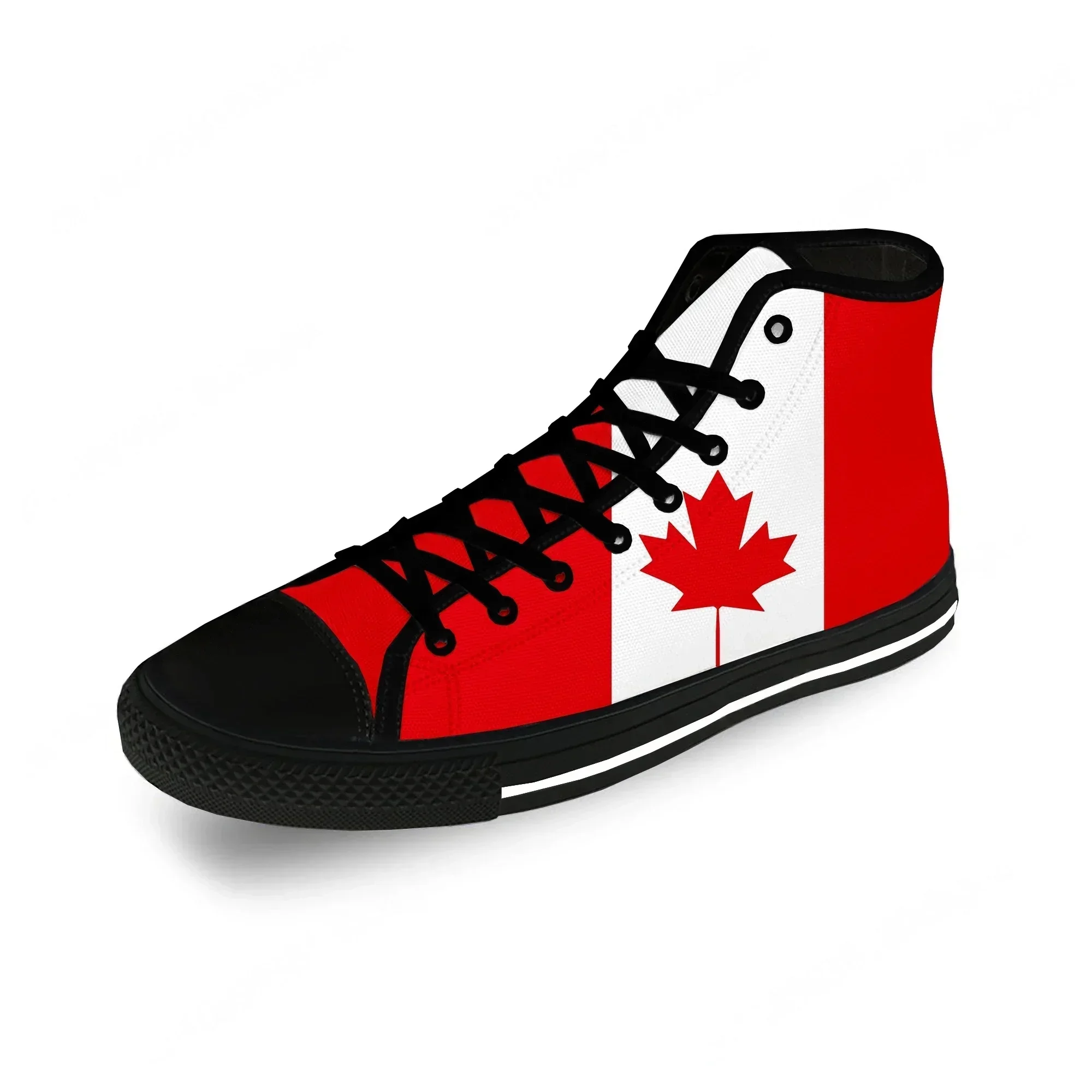 

Canada Flag Red Maple Hot Funny Casual Cloth Fashion 3D Print High Top Canvas Shoes Men Women Lightweight Breathable Sneakers