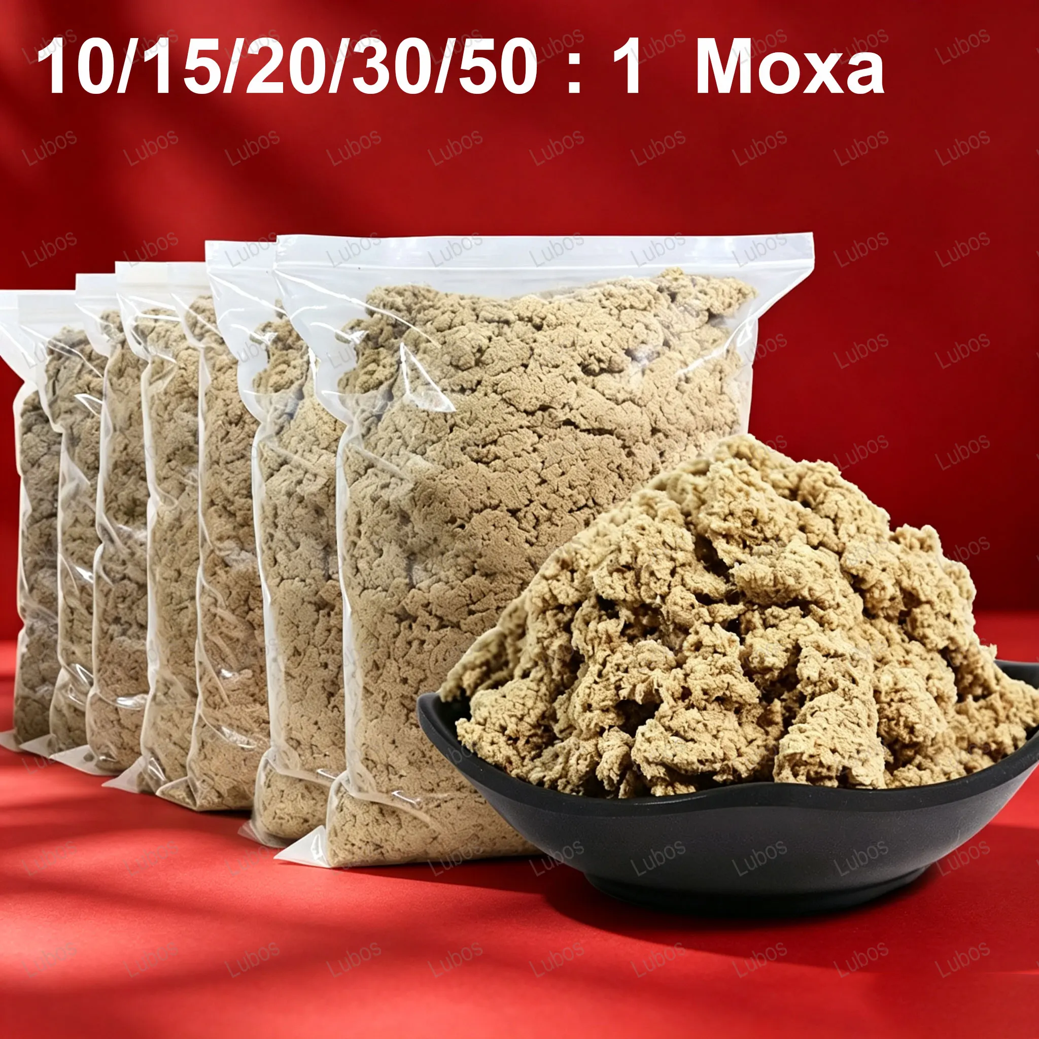Moxa Pura para Moxibustión, Pluma de Artemisa Natural, Polvo de Artemisa Argyi Suave y Seco para Moxibustión de Puntos de Acupuntura en el Hogar, 500g por Bolsa