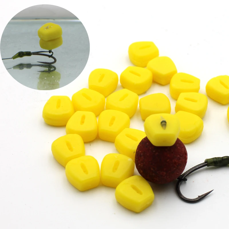 20pcs Carp Bait Pop Up Boilies Slow Sinking Corn Hybrid Hair Stops Coarse Fishing Boile Bait Stops for Carp Fishing Tackle