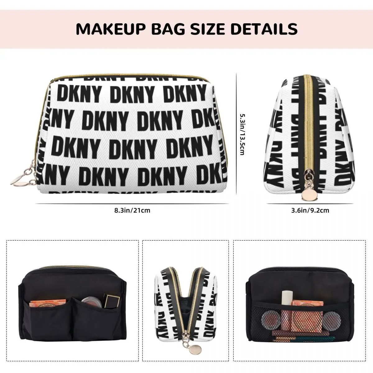 DKNYs Makeup Bag Trendy Large Capacity Cosmetic Bags Outfits Women Zipper Beauty Toiletry