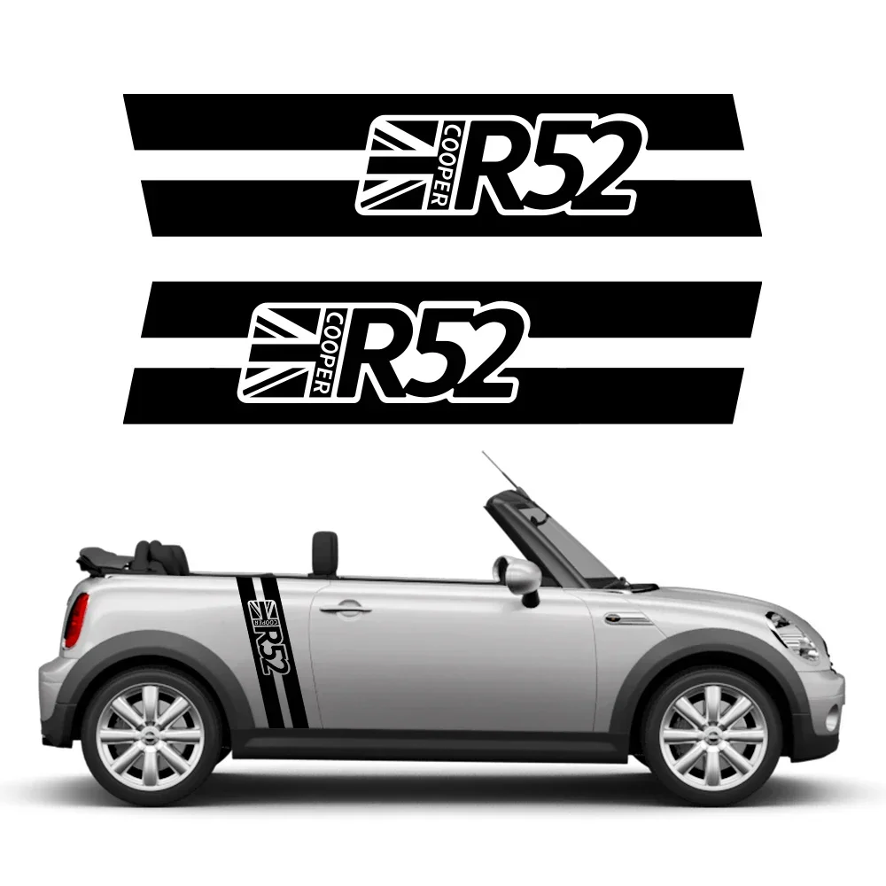 Car Door Side Sticker For MINI John Cooper S JCW R52 Convertible Works Racing Sport Style Decor Decal Auto Tuning Accessories