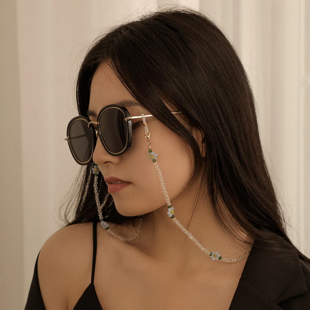 

Anti drop Glasses Chain Eyeglasses Mask Anti lost Necklace Crystal Plastic Hanging Strong Support Sports Prevent Fall Loss