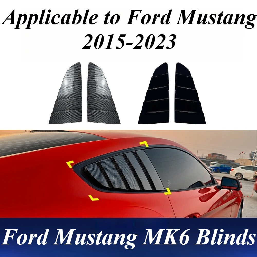 Quarter Window Louver Decal For Ford Mustang MK6 2015-2023 Side Window Decal Cover Exterior Styling Car Accessories Tuning