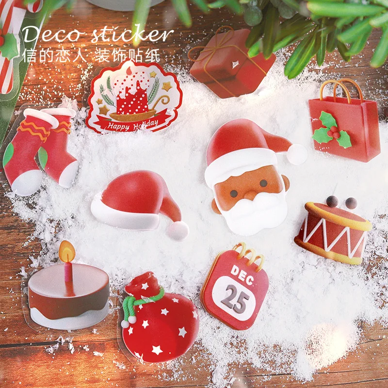 40 Pcs/Set Christmas Wish Star Series Sticker DIY Cartoon Xmas Tree Snowman Hand Account Decoration Stationery Stickers