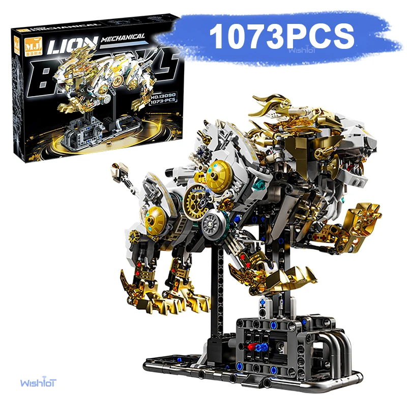 

13090 Mechanical lion Model 1073pcs Building Blocks Bricks Animal Kit Animal World Assembly Toy for Birthday Gifts