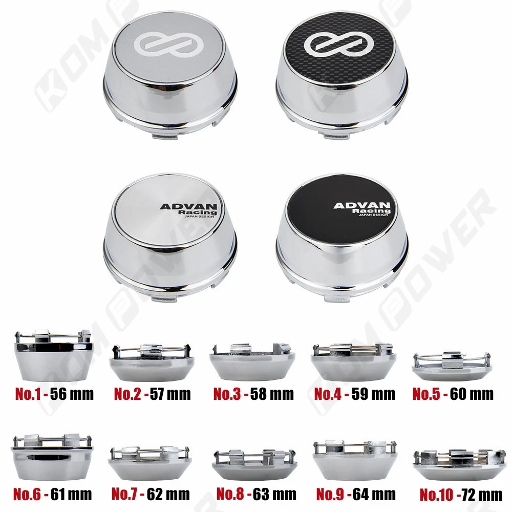 4PCS JDM Car Racing ENKEI Center Cap 56MM/57MM/58MM/59MM/60MM/61MM/62MM/63MM/64MM/72MM ADVAN Rim Hubcap Wheel Cover Caps