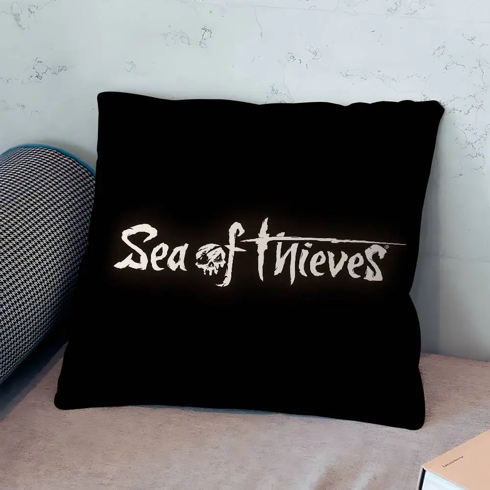 S-Sea Of T-Thieves شعار غطاء الوسادة بوصة مزرعة ديكور المنزل رمي وسادة تغطي لزينة الأريكة