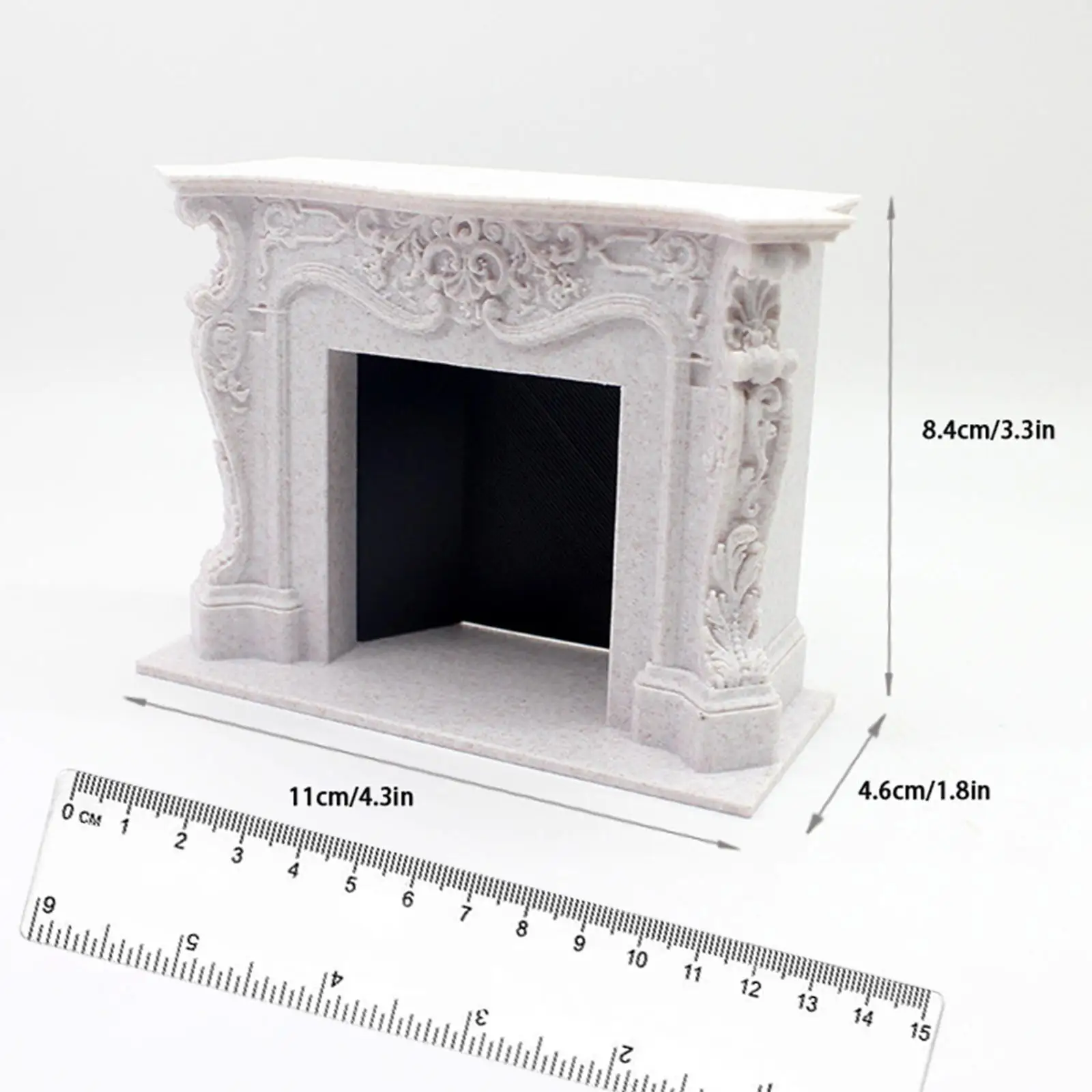 1/12 Puppenhaus Europäischer Kamin für DIY-Modellmöbel Fensterpräsentation