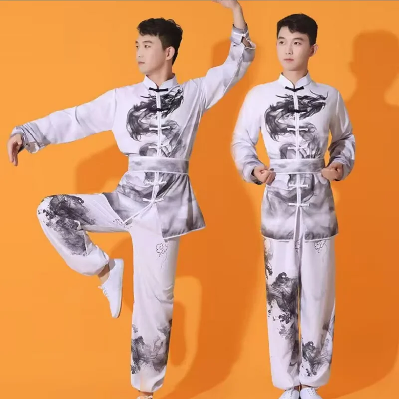 

Оптовая продажа, новый китайский стиль, мужской и женский костюм кунг-фу, униформа тай-чи, ушу, одежда для спорта на открытом воздухе, куртка с длинными рукавами, брюки, комплекты