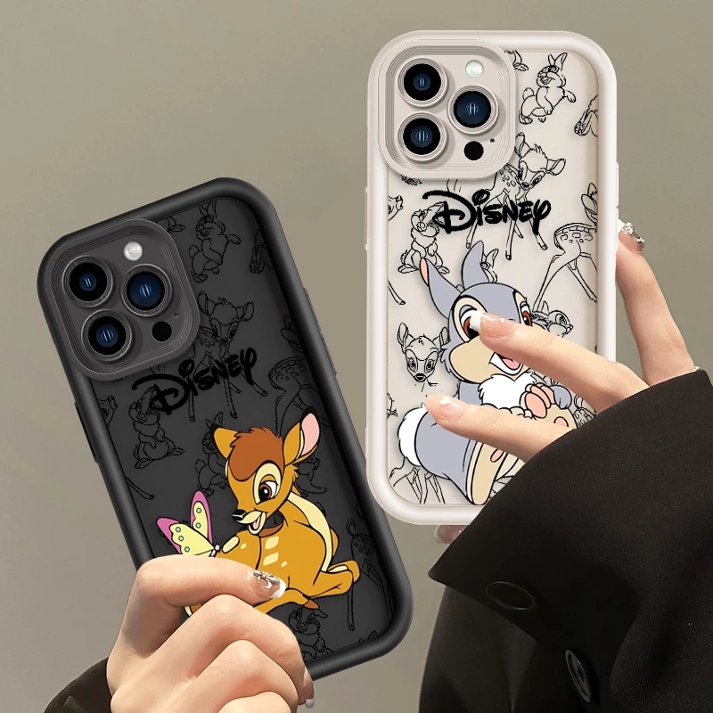 Cute Disney Bambi For Apple iPhone 15 14 13 12 11 Mini XS XR X 8 7 Pro Max Plus Soft Eye Ladder Phone Case