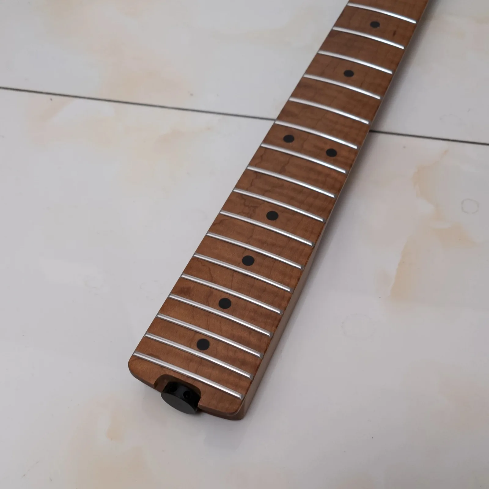 Electric Guitar Neck Bottom Adjust Roasted Tiger Flame Maple Fingerboard 25.5 Inch Scale 22 Frets Modern C 9.5 Radius