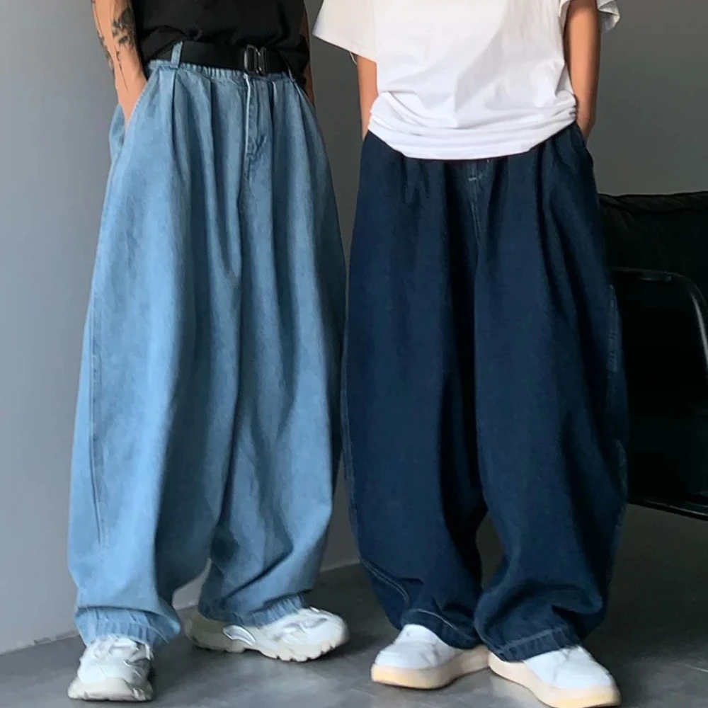 

Straight Jeans Men Blue Loose Denim Trousers Neutral Y2K Jean Streetwear Casual Wide Jeans Mans Pants men Baggy cargo pants men