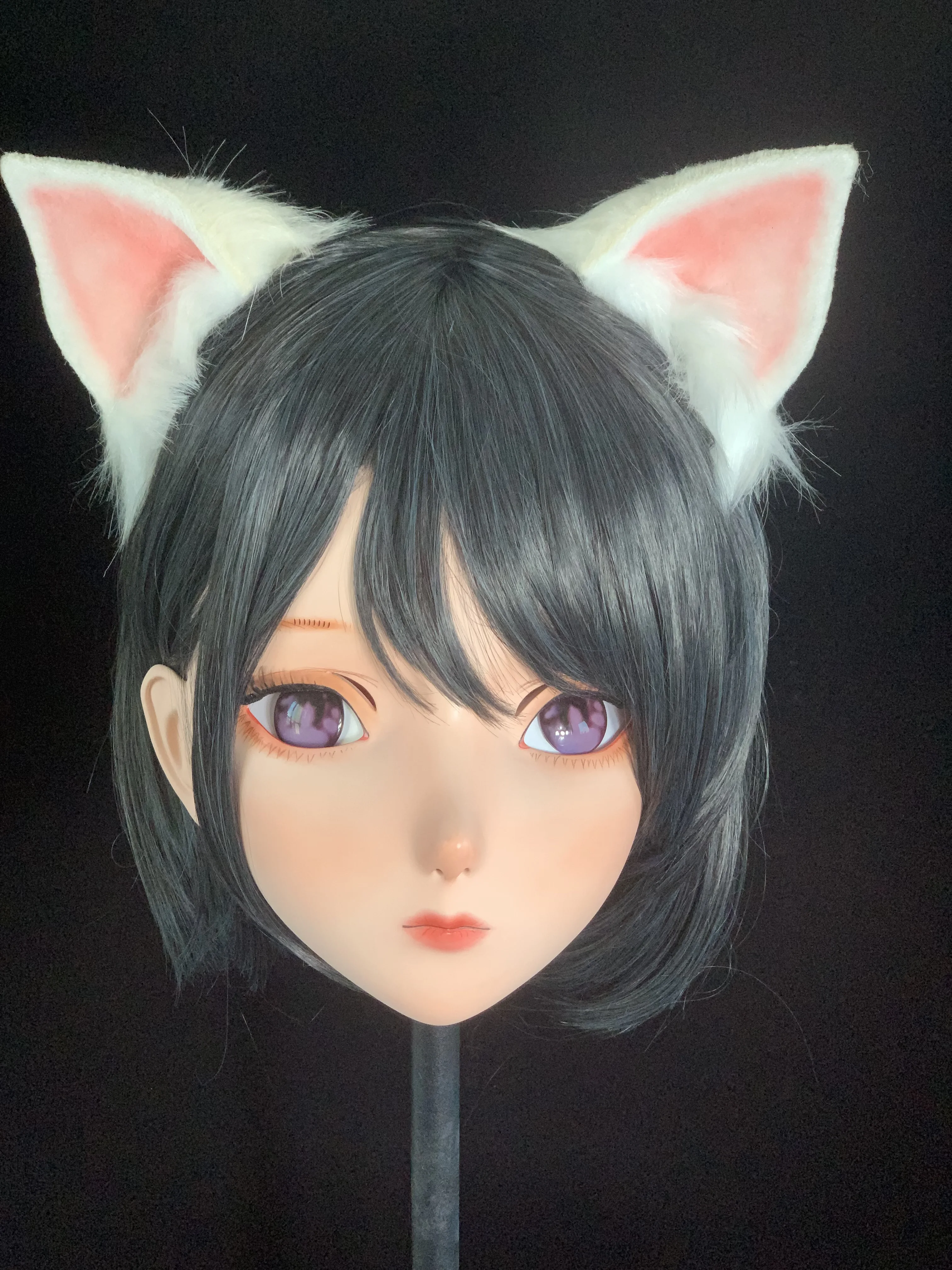 コスプレ用レジンマスク,ロック付きフルヘッドレジン女性用マスク,日本のロールプレイ,bjd kigurumi,手作りマスク,高品質