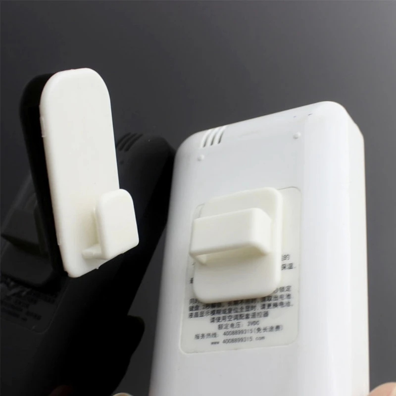 Wall Mount Remote Control Hanger 4 Pcs Self Adhesive Plastic Hook Set Holder for TV Remote Controller Air Conditioner