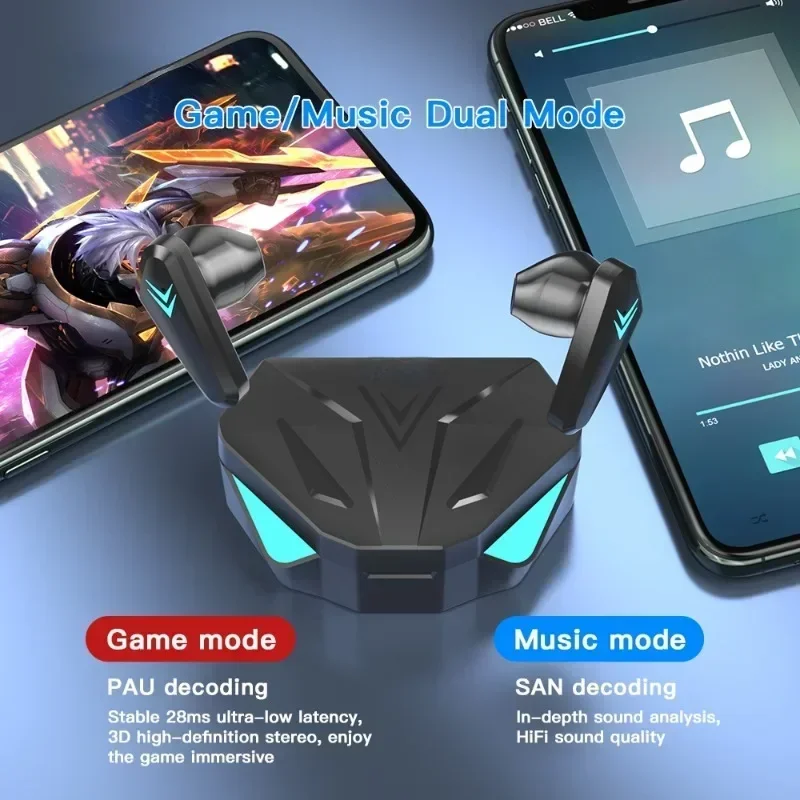 TWS X15 블루투스 이어폰 무선 헤드폰, 저지연 이어버드, 샤오미 화웨이 삼성 Oppo Vivo용 스포츠 게이밍 헤드셋
