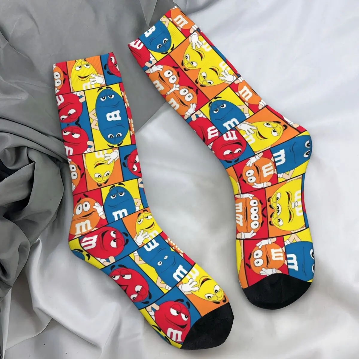 Men Socks M Chocolate Cartoon Colorful Hip Hop (7) Stockings Winter Retro Medium Soft Socks Graphic Cycling Anti Bacterial Socks