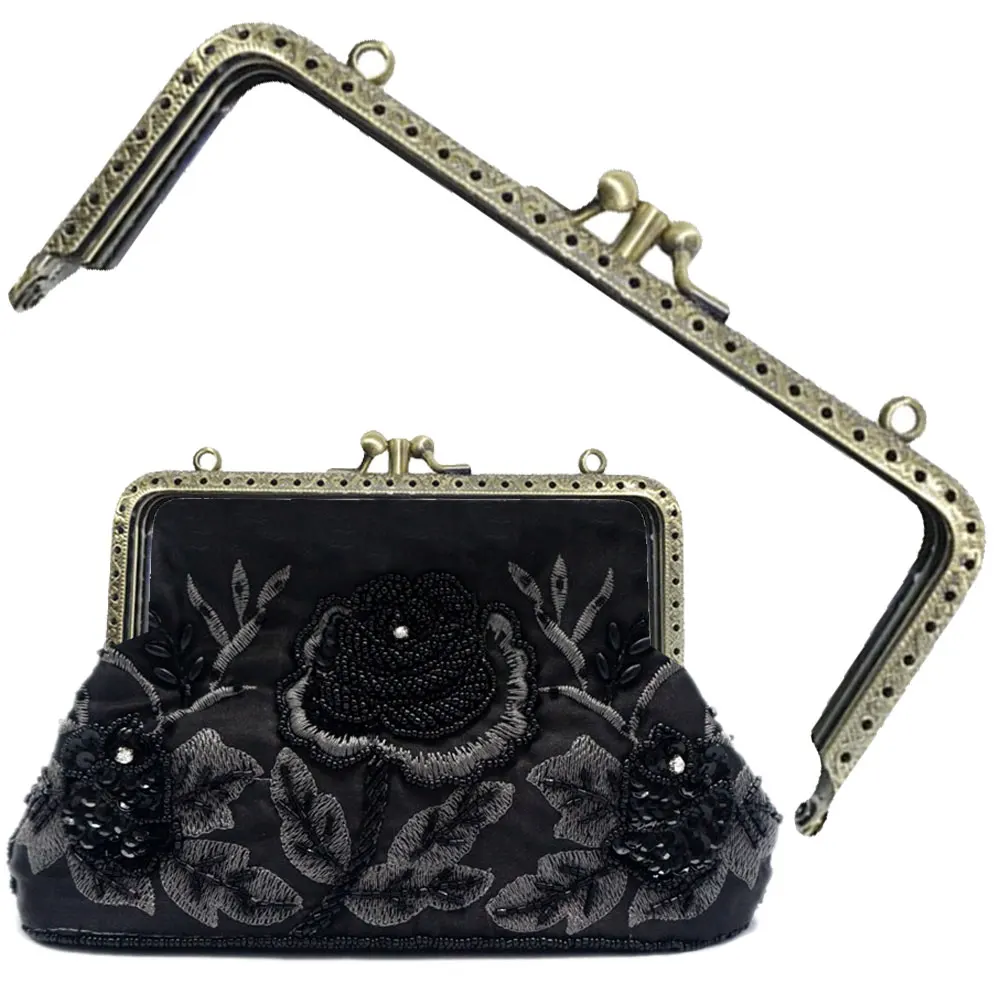 

10PCS Double Layer DIY Metal Frame Purse for Clutch Coins Bag Handle Kiss Clasp Lock Accessories for Bag 8.5/10.5/12.5/15/18cm