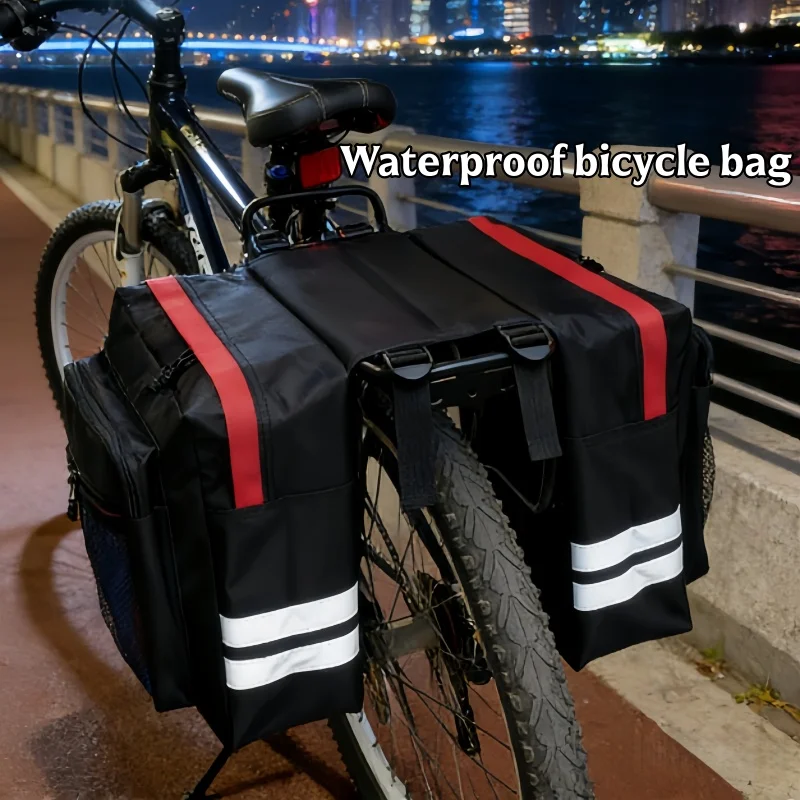 

High Capacity Double Sided Bicycle Rear Rack Luggage Bag with Durable Travel Bag for Cycling Commuting Touring and Bike Trips