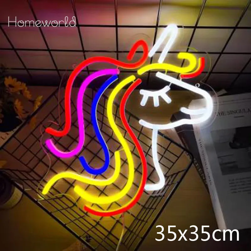 

Unicorn Neon Sign Adjustable LED Colorful Neon Light USB Power Port for Bedroom Family Party Birthday Gift Festival Decor