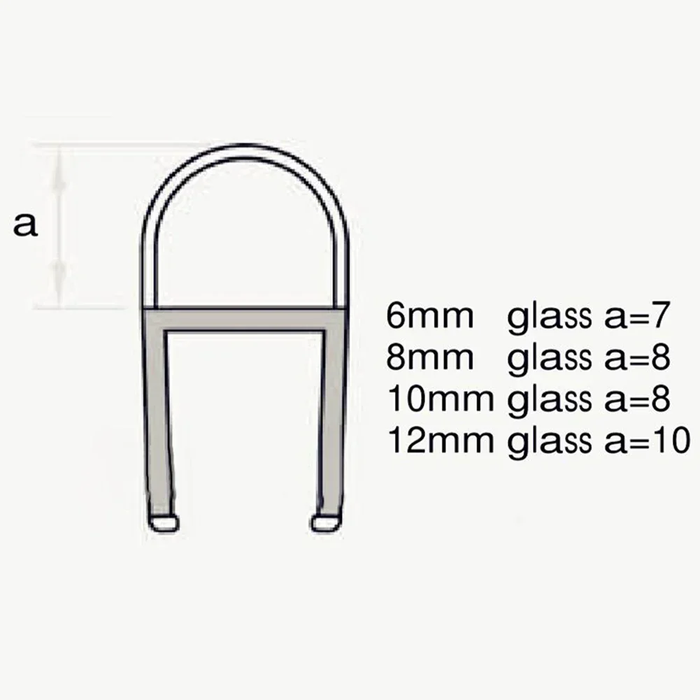Bath Shower Screen Door Seal Strip Water Baffle 6-12mm Seal Gap Window Door Weatherstrip Glass Door Weatherstrip Hardware