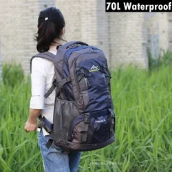 70L Waterproof Hiking Backpack Men Women Outdoor Camping Travel Mountaineering Bag Large Capacity Lightweight Climbing Rucksack