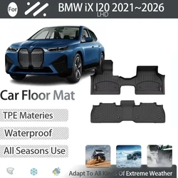 Luxury Car Floor Mats For BMW iX I20 2021 2022 2023 2024 2025 2026 Waterproof Pad LHD Foot Carpets Floor Covers Auto Accessories