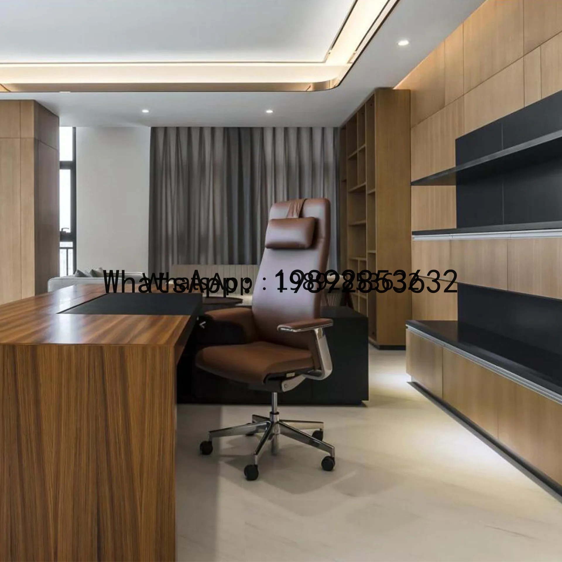 Executive Office Leather Chair High Back CEO Work Chair Business Meeting Negotiation  Home Study Adjustable Swivel Chair