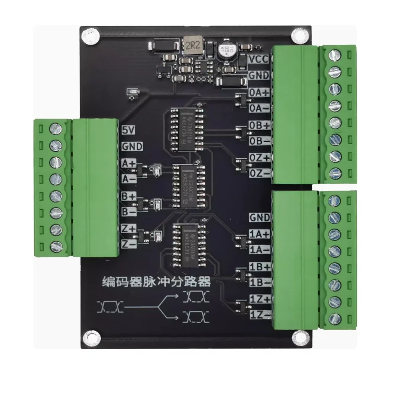 Encoder pulse signal distributor grating ruler 5vTTL or RS422 splitter 1/2