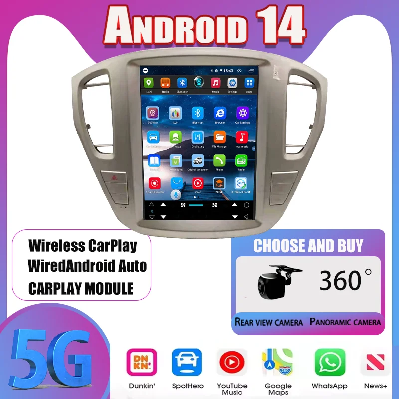 

Android 14 Car Radio Carplay For Toyota Highlander 2001-2007 Stereo Player GPS Navigation Multimedia Player HD Touch Screen 12.1