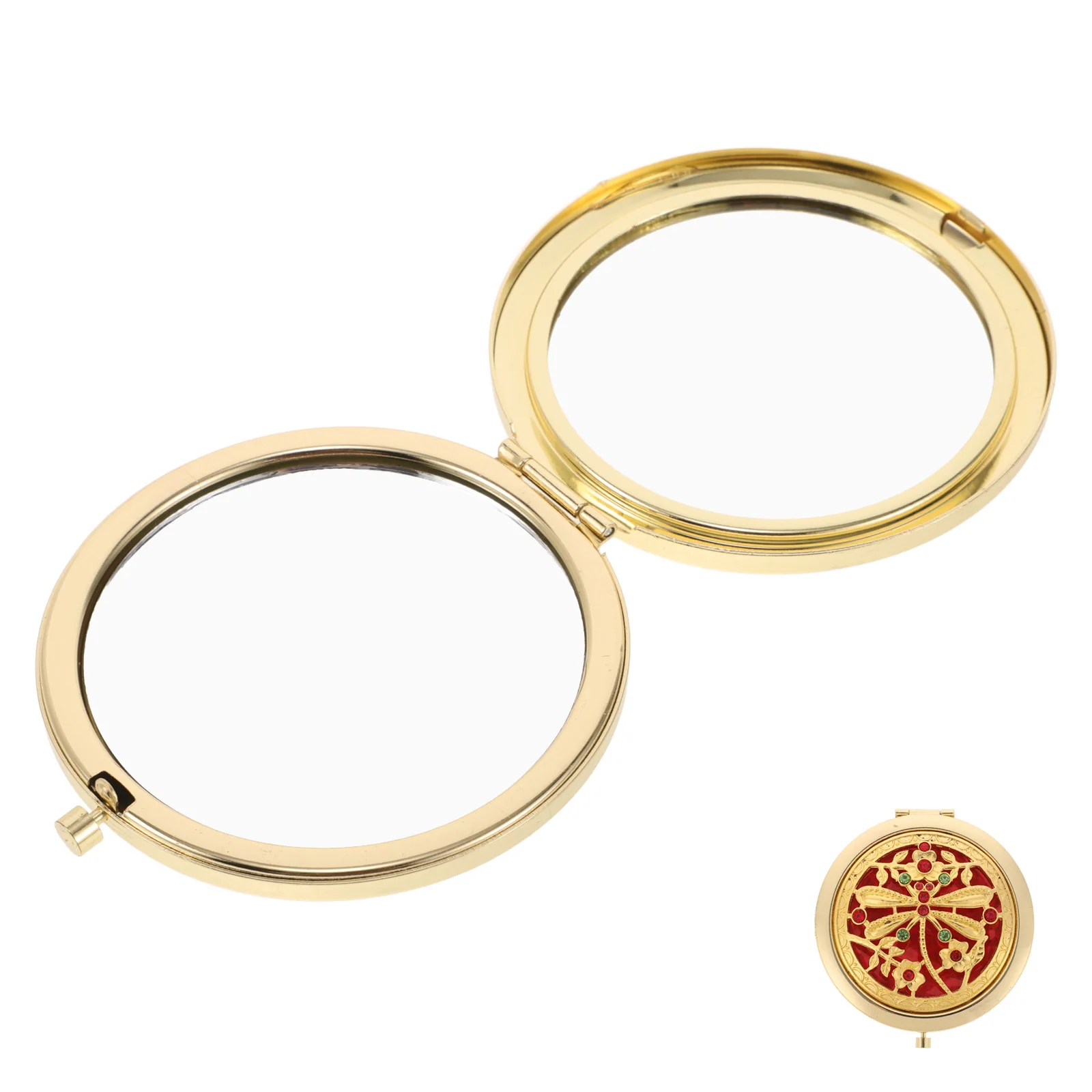 

Vintage Compact Foldable Makeup Mirror Double-Sided Pocket Mini Travel Small Portable Purse Mirror for Women