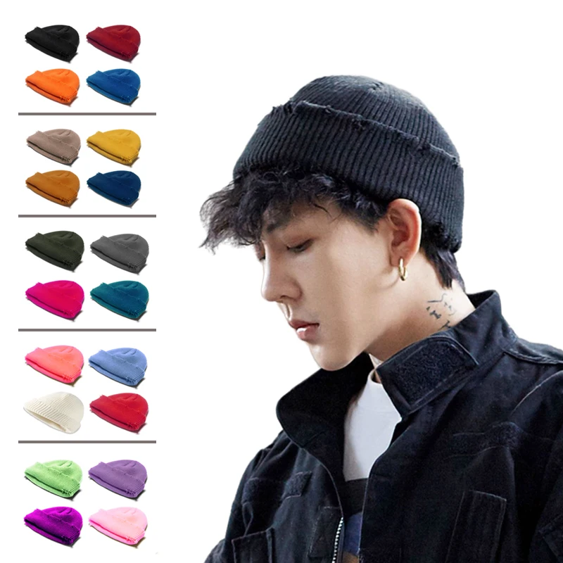 4PCS/set Solid Color Beanie Hat Men Women Outdoor Fashion Soft Knitted Skuilles Cap