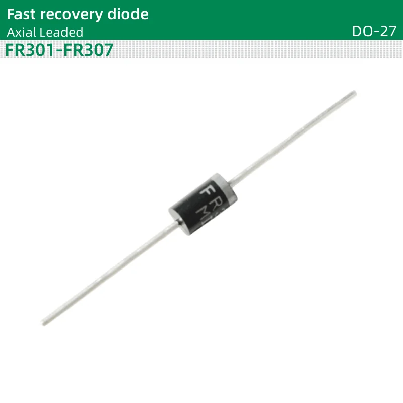 50pcs/lot Fast recovery diode DO-27 FR301 FR302 FR303 FR304 FR305 FR306 FR307 50/100/200/400/600/800/1000 Volts 3.0Ampere