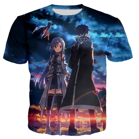 New Sword Art magliette Online uomo/donna 3D Sword Art T-shirt stampata Online T-shirt Casual Streetwear top oversize