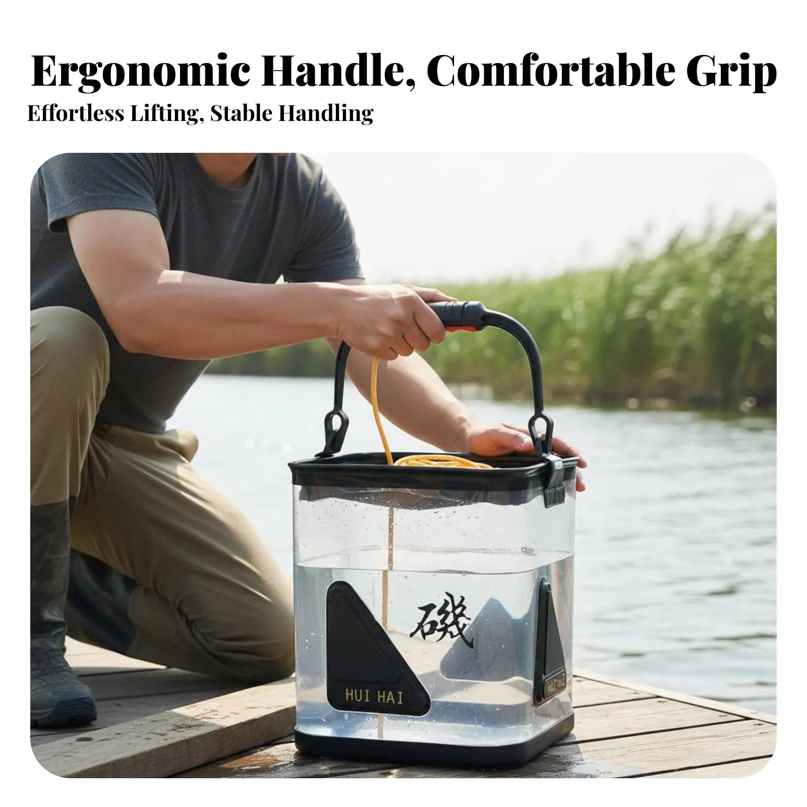 

Складное рыболовное ведро из цельного литого пенопласта с прозрачной крышкой для хранения и вылавливания рыбы