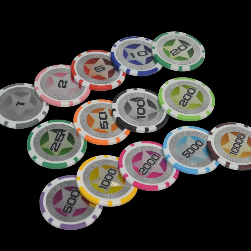 Factory Customized Cheap Poker Chips 1000 Standard 14g Casino Tokens ABS Embedded Metal Texas Hold'em Poker Chip Set