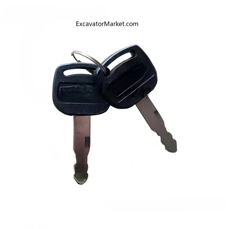 Excavator Accessories 2pcs for Foton Lovol Key Revo FR60 FR85 FR150 Dredger Door Key Ignition Switch Key