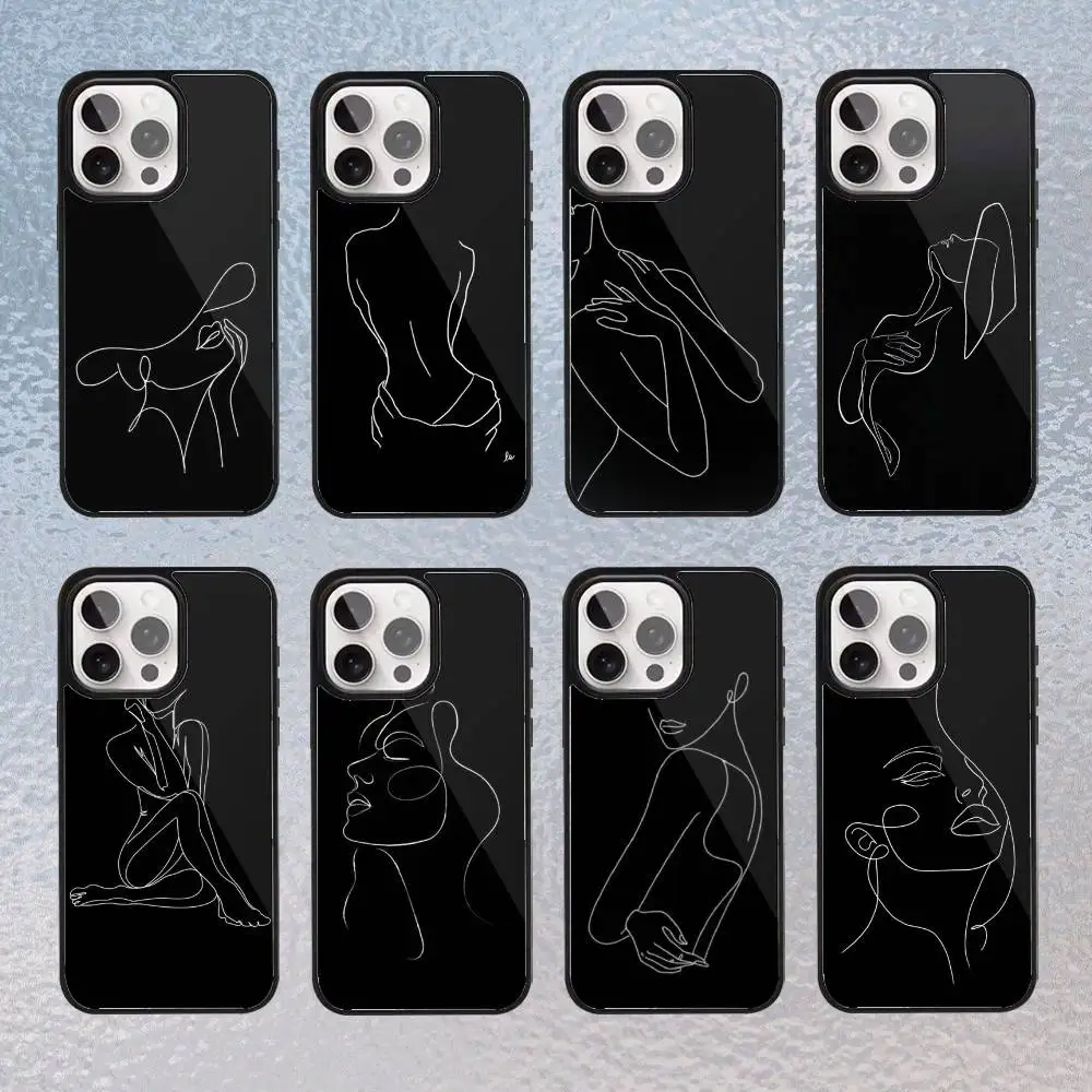 

Sexy Line Minimalist line drawing Phone Case For iPhone Magsafe Magnetic 17,16,15,14,13,12,11 Wireless Charging cover
